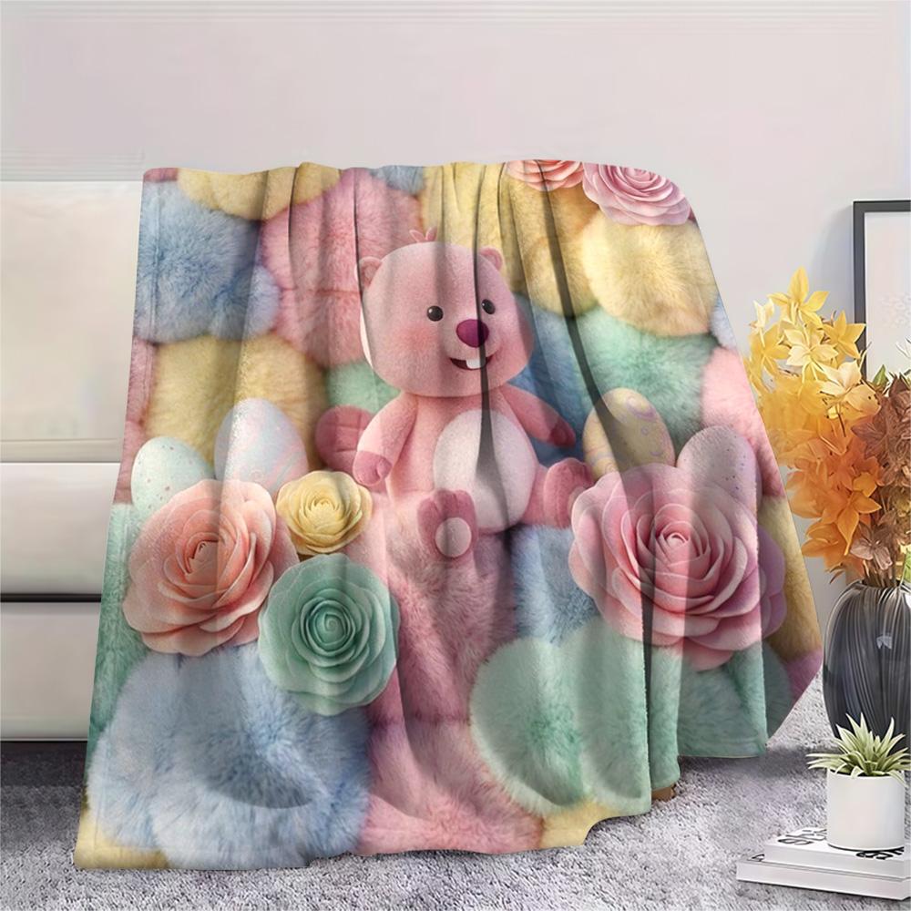 1Pc Loopy Print Flannel Blanket, High Quality Comfortable for All Seasons, Home Decor, Warmth and Comfort, Perfect for Christmas Gifts
