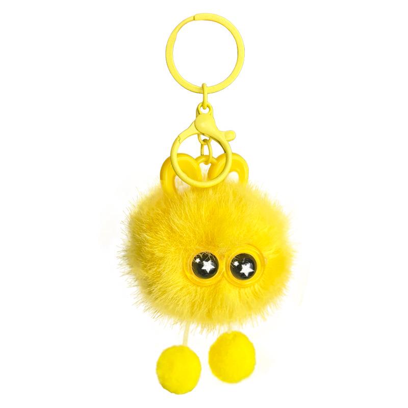 Starry Eyes Rabbit Plush Keychain – Cute Portable Doll Pendant for Girls