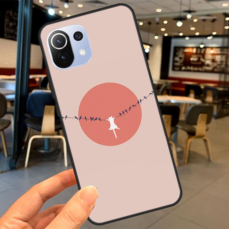 Cat Mount Fuji Japan Landscape For POCO F5 Pro X4 F4 GT C40 M5s F3 X3 X5 Pro Case For Xiaomi 13 12 Lite 12T 11T Pro Cover