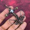 Blue Lace Agate Pendant Gemstone Pendant Copper Wire Wrapped Jewelry Anchor Pendant