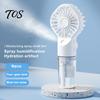 Quiet Desk Fan with Mist Function Handheld Spray Fan, Portable USB Rechargeable Misting 4 Speeds, Mini for Outdoor Cooling Dorm Office, Personal
