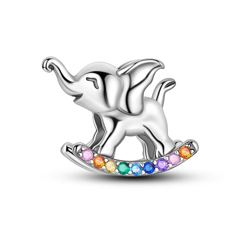 Authentic Copper Charm Bead Charms Bead Charms Colorful Elephant Dangle Compatible With Women Authentic Bangle Bracelets