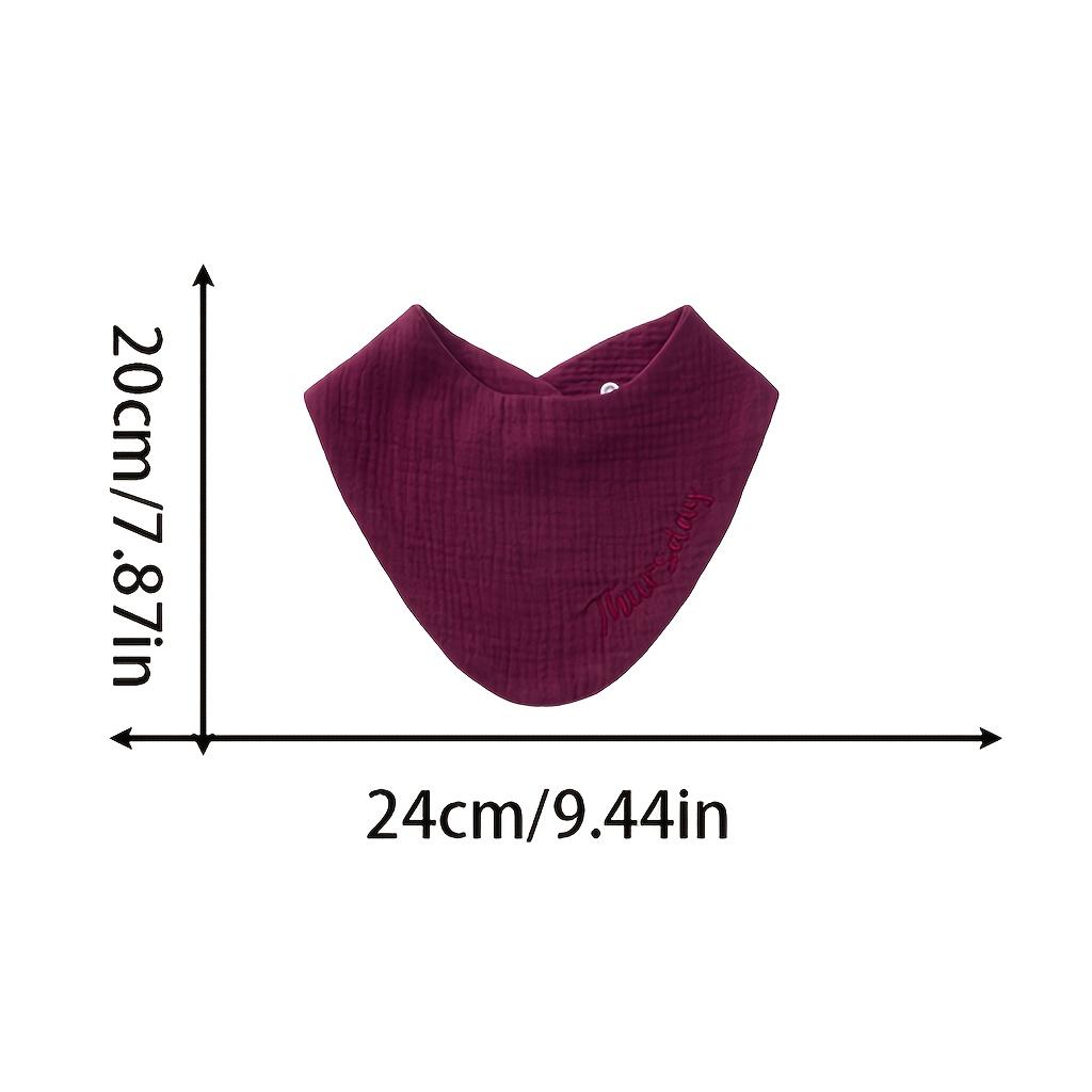 Soft Cotton Pet Dog Bandana Breathable Solid Color Triangular Scarf with Snap Button and Embroidery