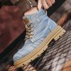 Schuhe für Herren Outdoor Herrenstiefel Denim-Stiefel Motorrad-Stiefeletten Modisch Lässig Retro Britischer Stil Arbeitsstiefel Neu