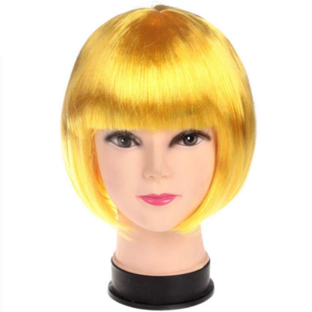 Lady Wig Women's Short Straight Bangs Full Hair Wigs Cosplay Party Hair Bob Wig Multiple Color Synthetic Hair
