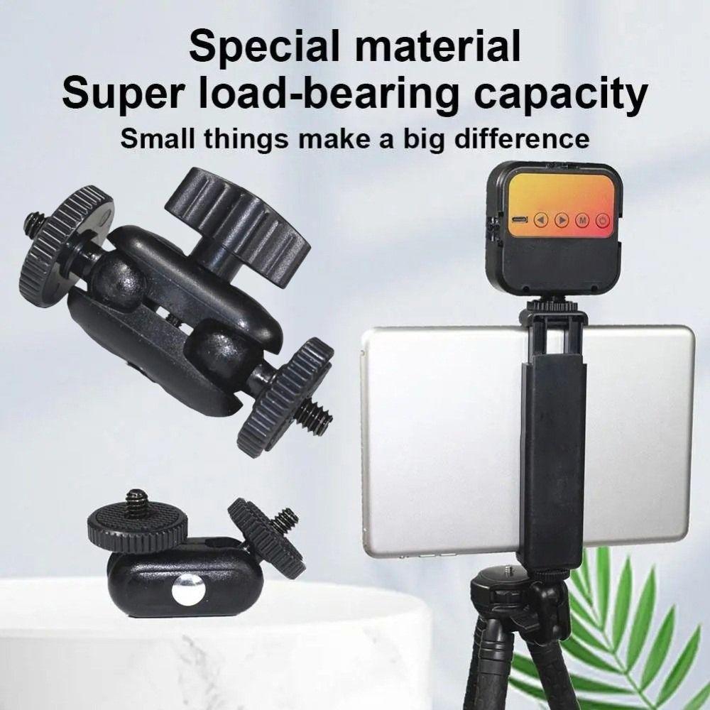 1/4''Screw Double Ball Head Bracket Stable Action Camera Holder  for Camera Monitor Video Light Mic