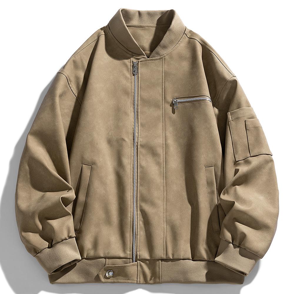 Men's Spring Work Jacket Short American Baseball Suit Motorcycle Suit Retro Jacket Versatile