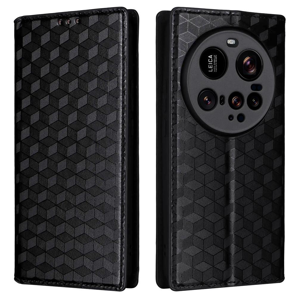 For Xiaomi 15 Ultra Case Wallet Rhombus Imprinted Leather Phone Cover