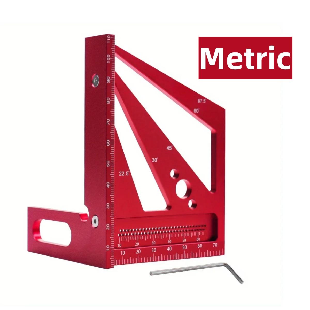 1 Pcs Equerre Menuisier Rapporteur d'Angle Traceur Central Jauge Rayure Angle Central pour Les Mesures Dans Travail du Bois l'Usinage Quincaillerie le Centrage Cylindrique et Marquage d'Angles
