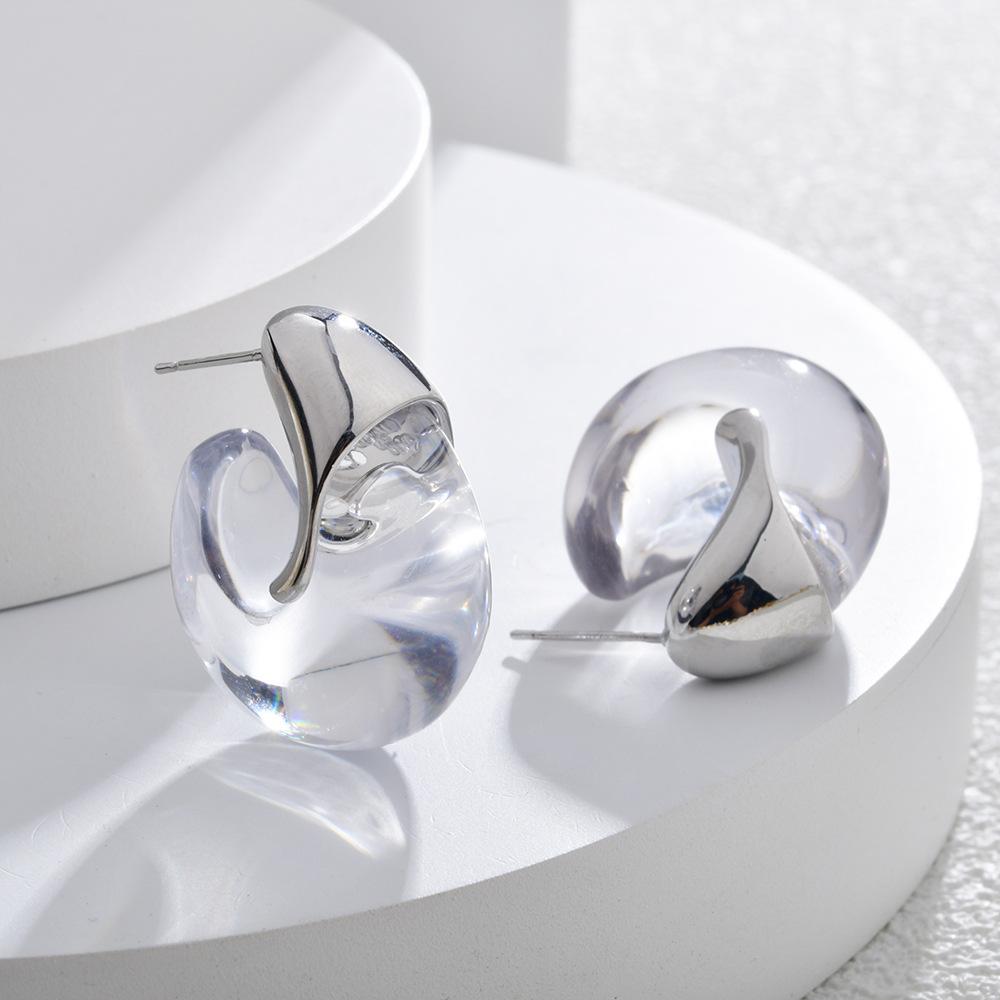 Transparent hook earrings
