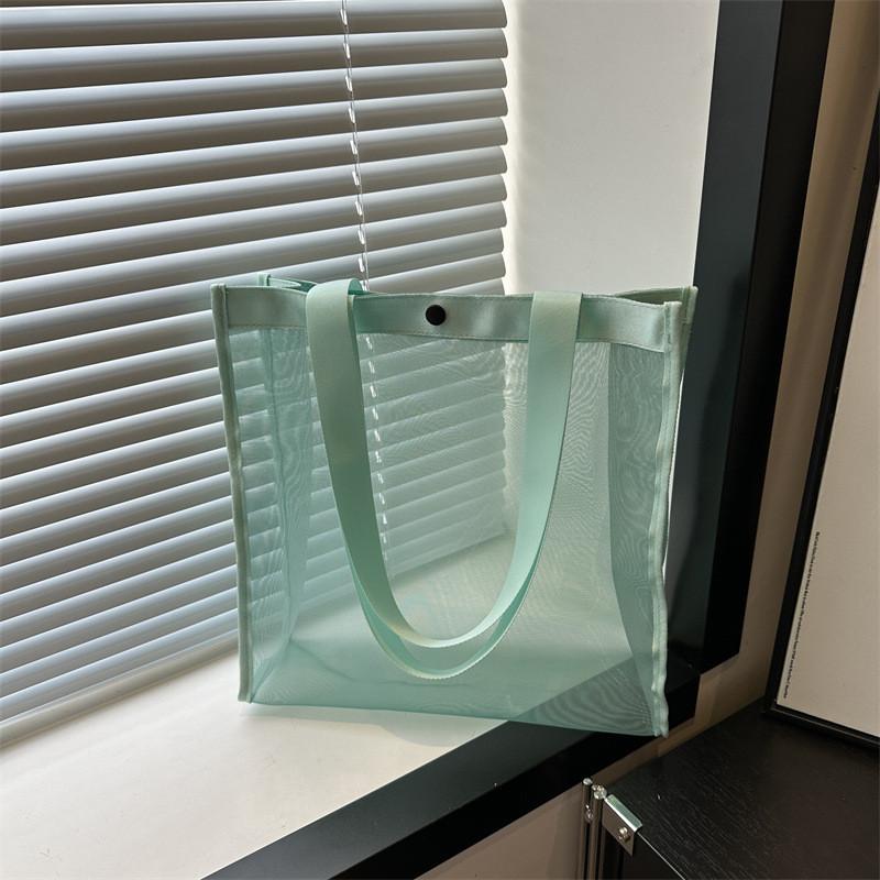 Chic Transparent Shoulder Tote Bag For Everyday Use Large Capacity Trendy Design
