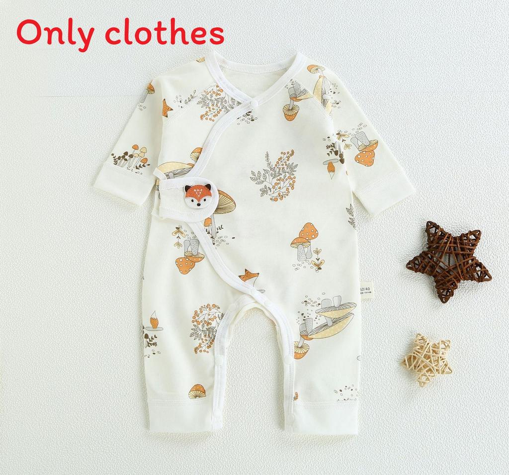 Baby Romper With Pure Cotton Long Sleeve Design For Newborns And Toddlers