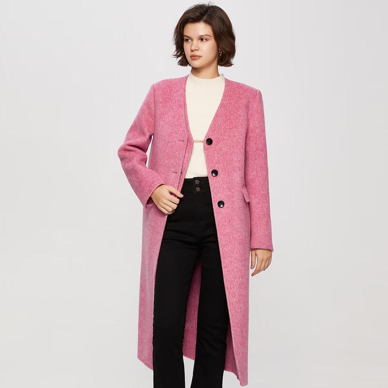 Shetu Women's V-Neck Long Sleeve Mid-Length Coat