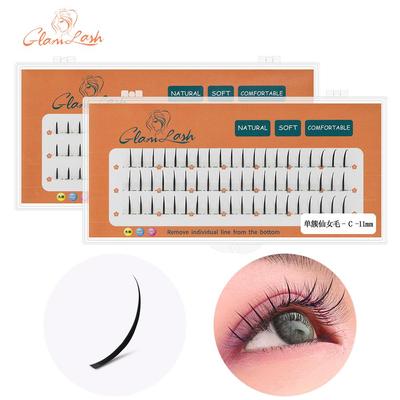 A/M-Form Einzelne falsche Spikes Wimpern Cluster Natürliche flauschige falsche Wimpern 3D Nerz Wimpernverlängerung Make-up