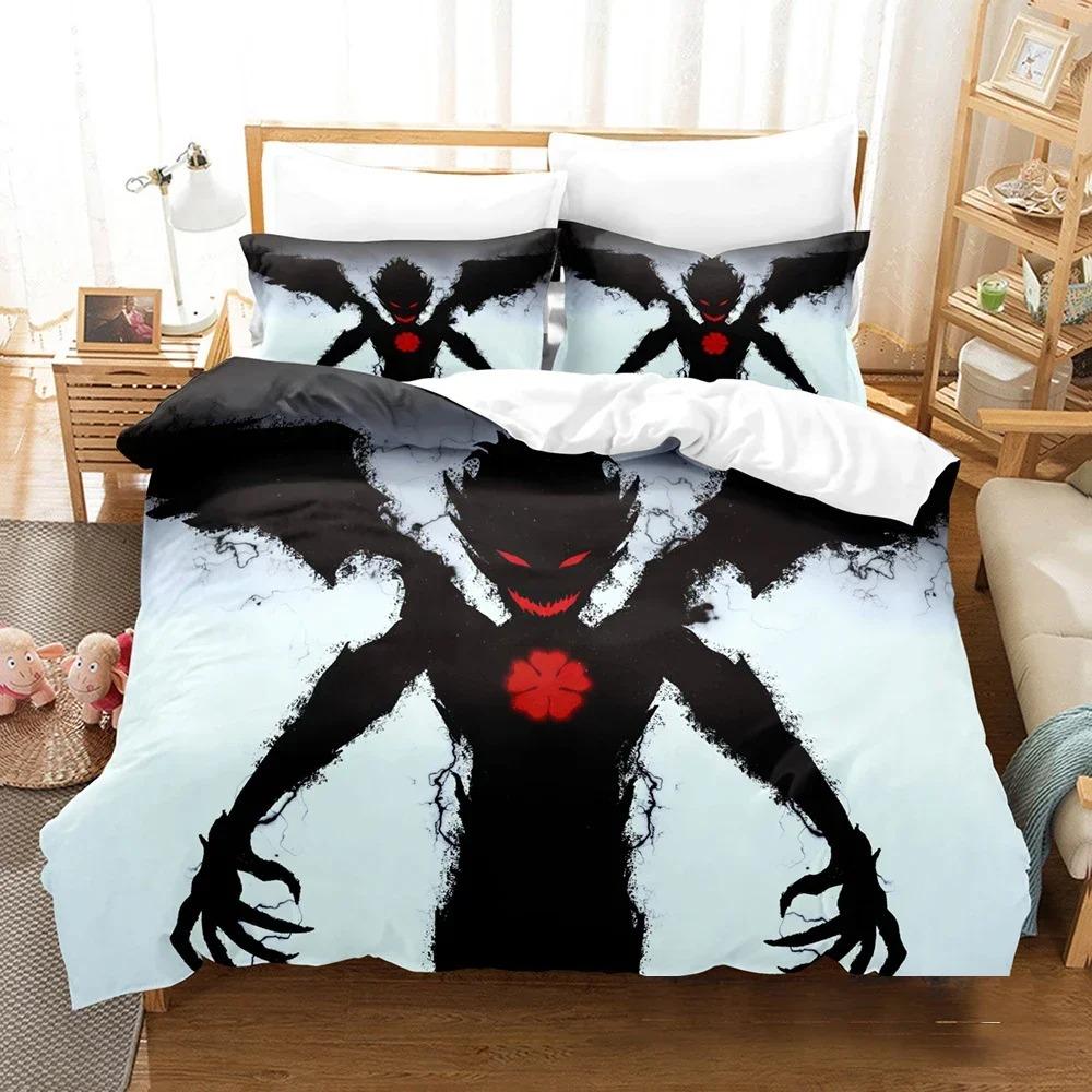 Classic Modern Double Twin Full Queen King Quilt New 3D Printed Black Clover Anime Asta Adult Kids Bedclothes