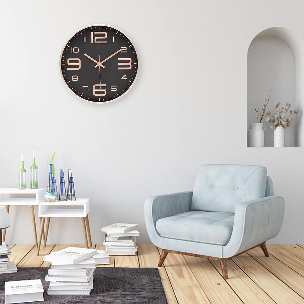 Minimalistische dreidimensionale digitale Wanduhr, stanzfrei, geräuschlos, tickt nicht, für Küche, Schlafzimmer, Arbeitszimmer
