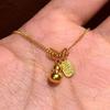 Elegant Gold Gourd Charm Necklace: Chinese-Inspired, Simple, Exquisite, and Versatile Women's Clavicle Chain