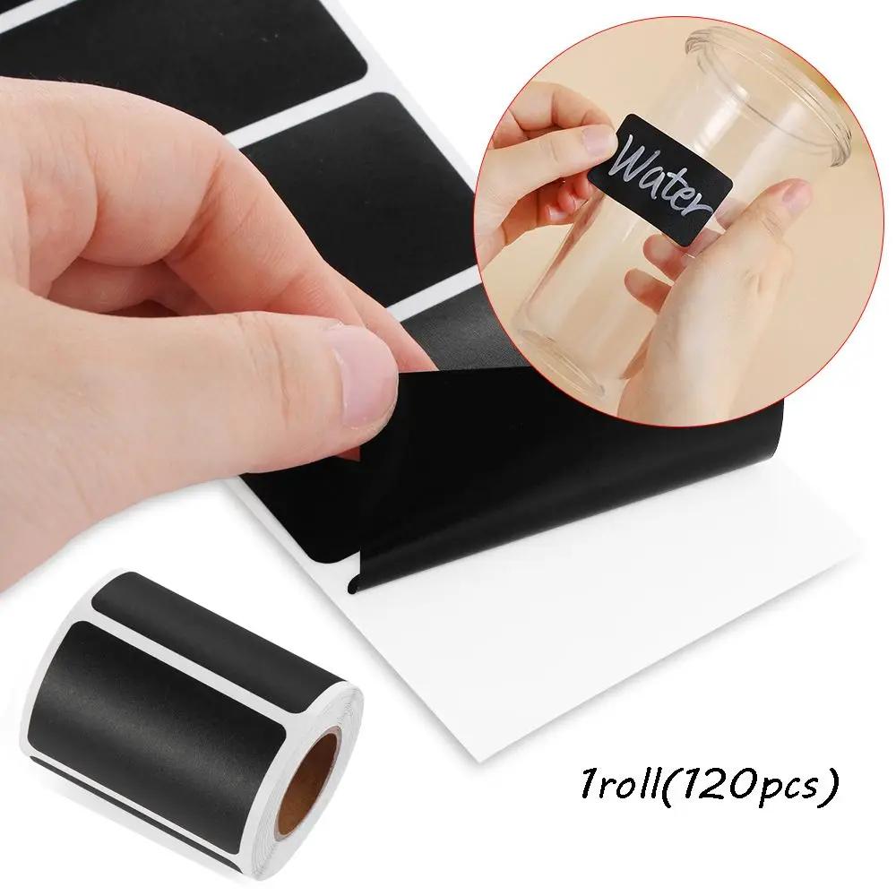 120pcs/roll Waterproof Spice Chalkboard Bottle Tags Blackboard Label Marker Pen Labels Stickers