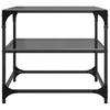  Coffee Table with Black Glass Top, 50x50x45 Cm, Steel