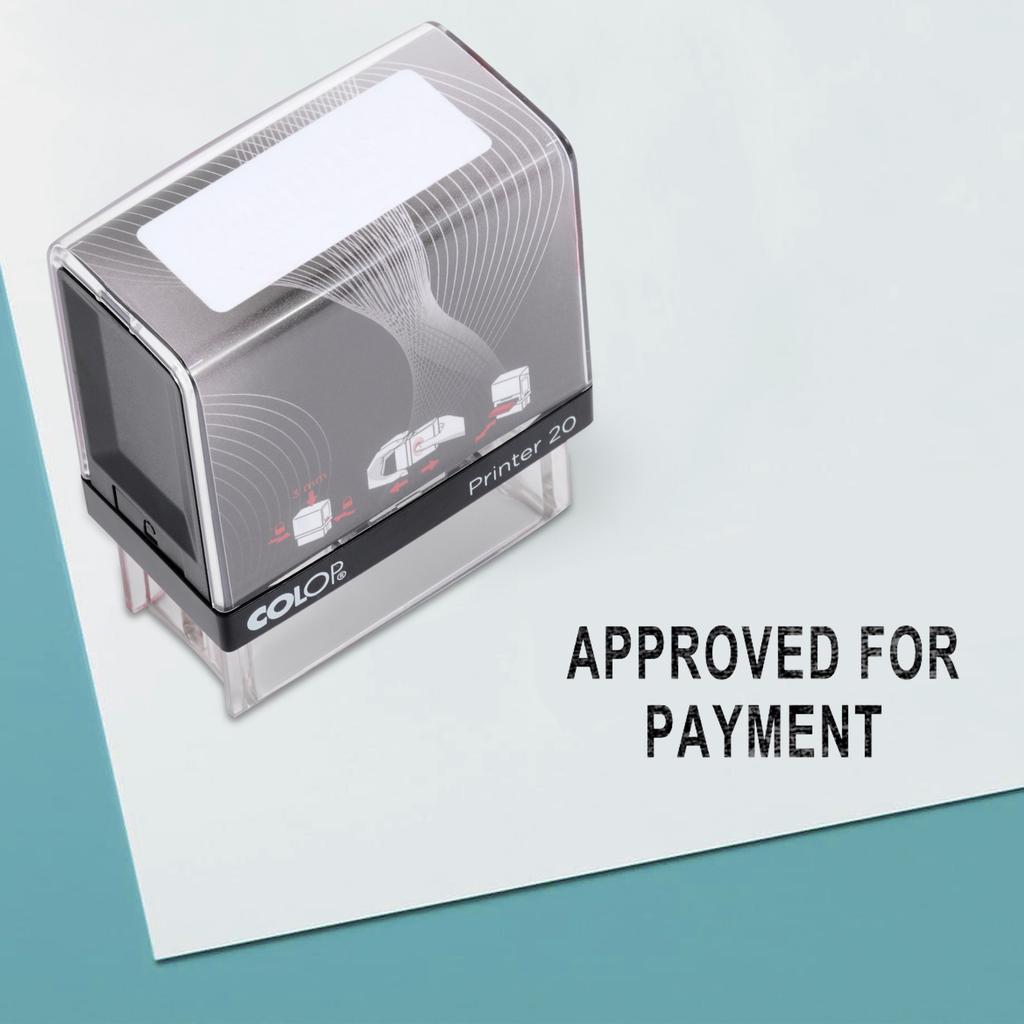 APPROVED FOR PAYMENT Self Inking Rubber Stamp Custom Colop Office Stationary P20 Mini