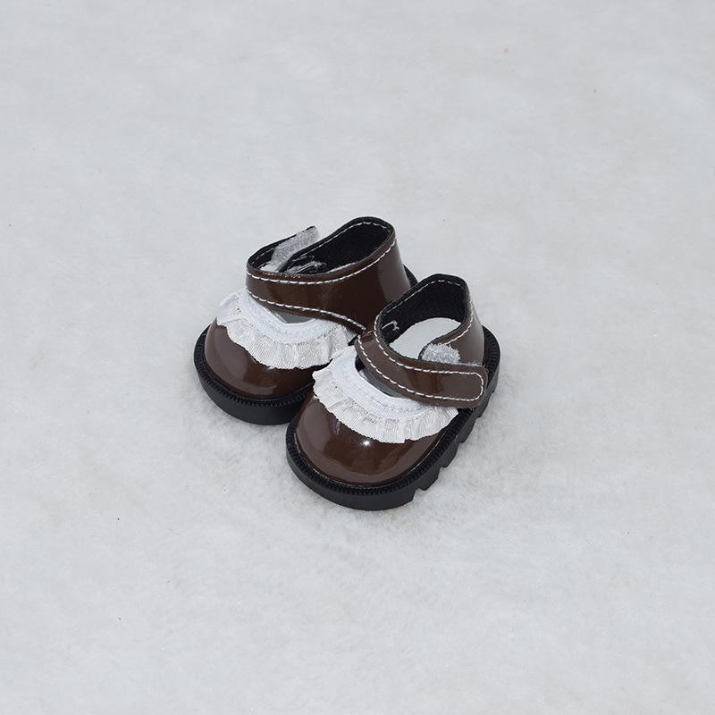 Doll Shoes - 20cm Cotton Lace Leather with Velcro for Celebrity Dolls, Milu Toy Figures & Outfit Accessories