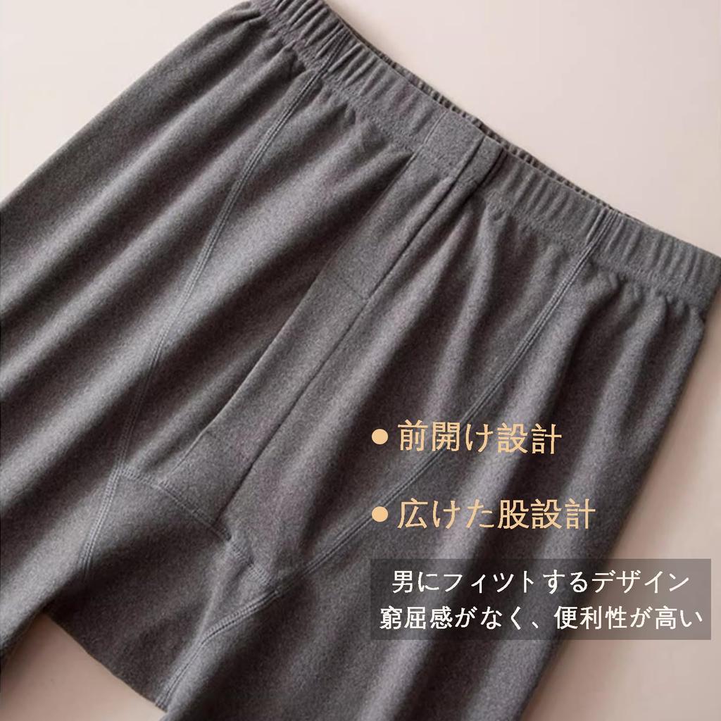 HISITOSA Warm Underwear for Winter Men's Underpants, 3-Pack/5-Pack, Front-Opening, Thick, Warm, Cold-Wearing (JP, Alphabet, 3XL, 5-Pack - Black)