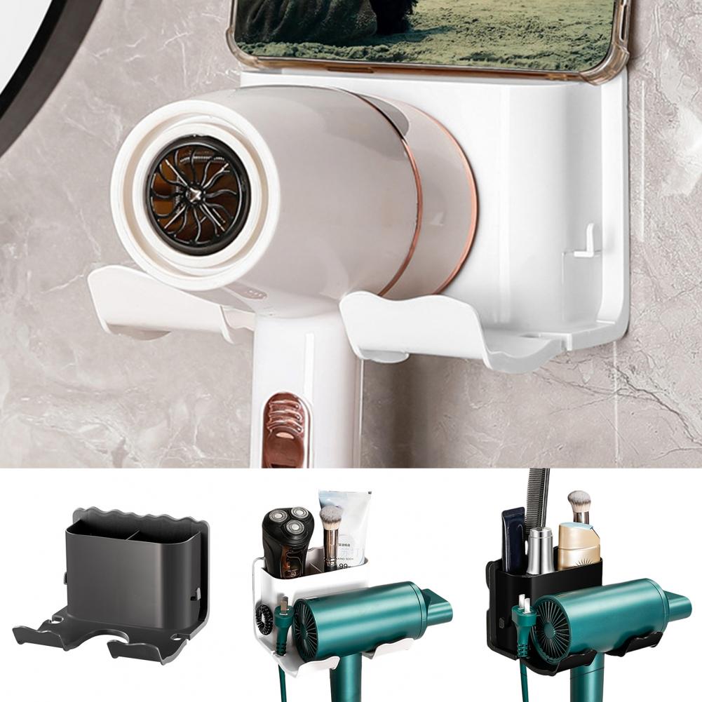 Bathroom Hair Dryer Storage Strong Bearing Capacity Hair Dryer Shelf U-shape Design Wall Mount Hair Dryer Stand for Universal