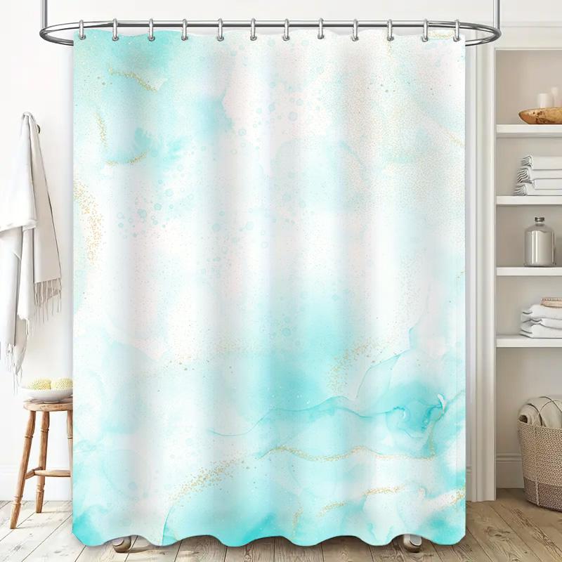 Modern Geometric Shower Curtain With Gold Squares Design Waterproof Fabric Bathroom Decor For Home Use In Multiple Sizes Customi