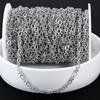 2M Stainless Steel Embossed Radial Grain Link Chain Metal Beads Steel Color Chains Jewelry Making DIY Bracelet Necklace Material
