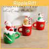 Christmas Resin Statue Gingerbread Snowman Elder Tea Cup Festive Decor Tabletop