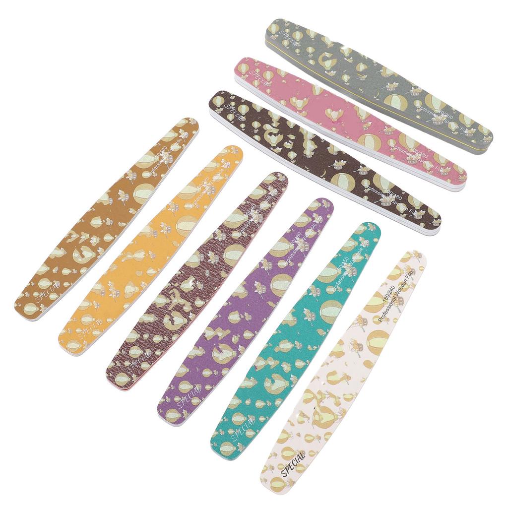 9PCS Nail File Professional Nail Art Sanding Strips Polishing Tools Set Washable Nail Care Buffer Fi