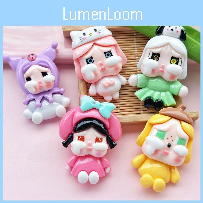 Cute Pink Crying Girl Resin Diy Craft Supplies For Phone Case And Shoe Decoration