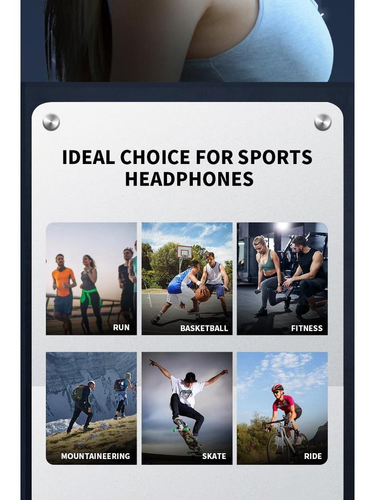 B8 Bone Conduction Open-Ear Bluetooth Headphones - Waterproof, Sports & Cycling Ear-Hook Design.
