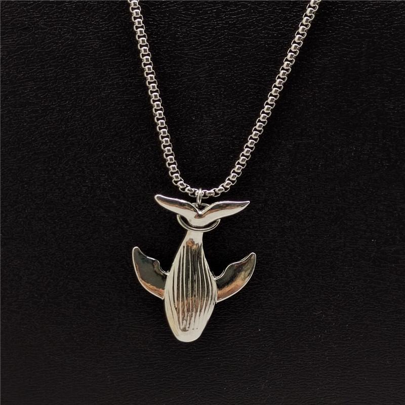 Whale Falling Necklace for Women, Cool Style, Whale Pendant, Trendy Men, High-end, Versatile, Simple Neck Chain, Cool