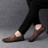 Plus Size Spring/Summer Lazy Doug Shoes Men's Casual Leather Shoes Shoes Soft Surface and Soft Bottom British Men's Shoes Slip-on