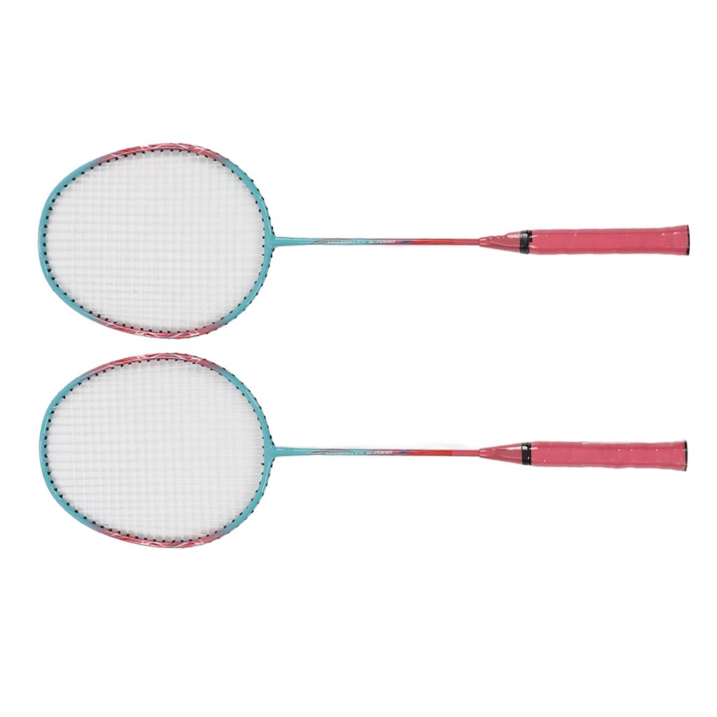 Badminton Racket Lightweight Portable Iron Alloy Frame Double Badminton Racquets for Beginner
