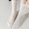 1 Pair Women Summer Socks Mid-tube Thin Shirring Lace Anti-slip Cooling Solid Color High Elasticity Sweat Absorption Adult Home Yoga Socks Piled Socks