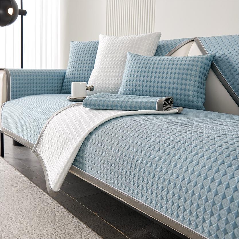 Summer Cold Sofa Cushion Breathable Sweat Absorbing Summer Summer Cool But Not Ice Non-Slip Seat Cushions Household Cover Cloth