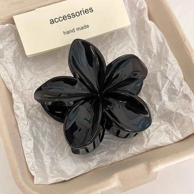 Fashion Flower Hair Clip For Women Hawaiian Acrylic Large Hair Claw Clip Crab Coffee Color Shark Clip Headdress Hair Accessories