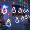 Christmas Window Lamp Decorations Fairy Curtain Lights 8 Working Modes Xmas Tree String Lights for Wedding Party Room Home Decor
