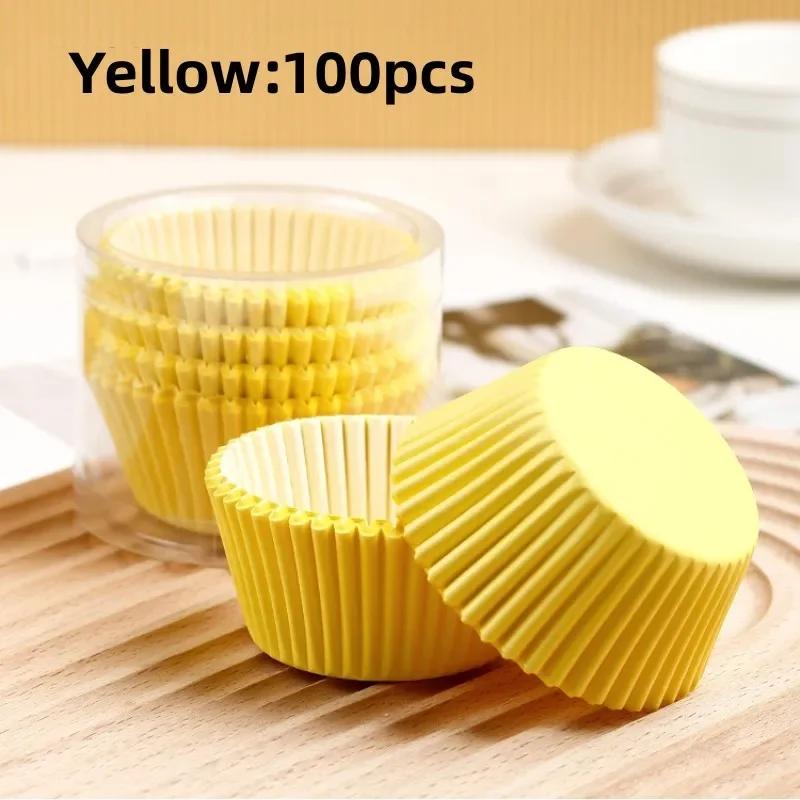 100pcs Disposable Muffin Cups Egg Tart Molds Heat Resistant Cupcake Cups Thickened Paper Cupcake Liners Tart Molds Baking Mold