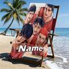 Custom Name Personalized SLAM DUNK Print Beach Towel, for Trip Camping Beach Party Home Decor, Birthday Gift for Family & Friends