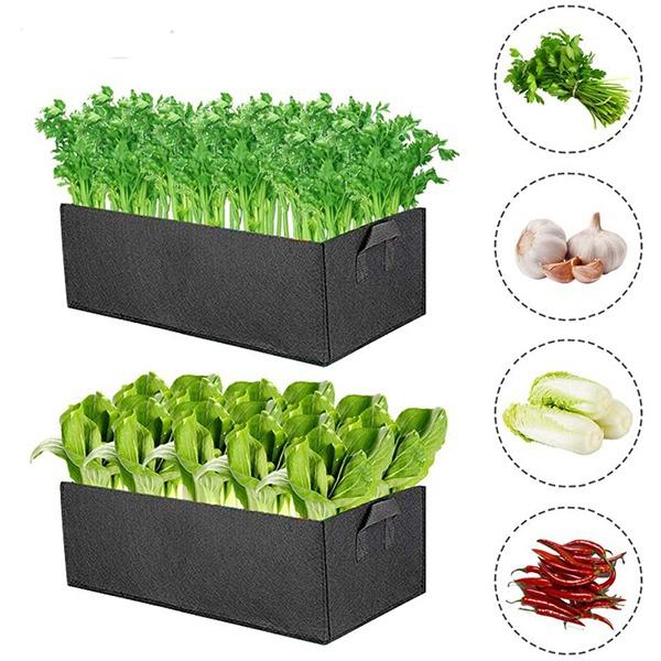 1/2/3 PCS Planting Grow Bag Rectangle Plant Bed Elevated Vegetable Box Fabric Garden Bed Breathable Planting Container Grow Bag Planter Pot