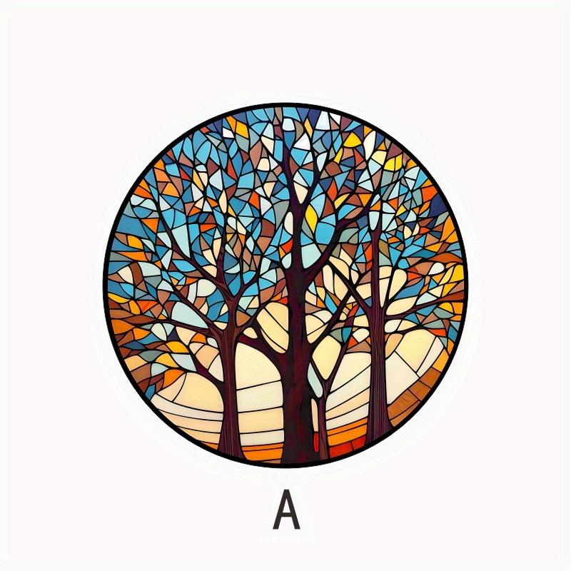 

Sunshine Art Tree Electrostatic Stickers Window Waterproof Decals Home Decoration Adhesive Free Static Cling Glass Decals #82