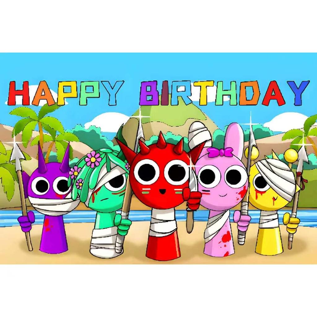 New High-Definition Birthday Party Backdrop - Spray Painted Venue Decoration