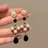 Vintage Long Rhinestone Ear Clips Without Ears Hole Earrings Temperament Crystal Pearl Clip On Earrings for Women Wedding Party