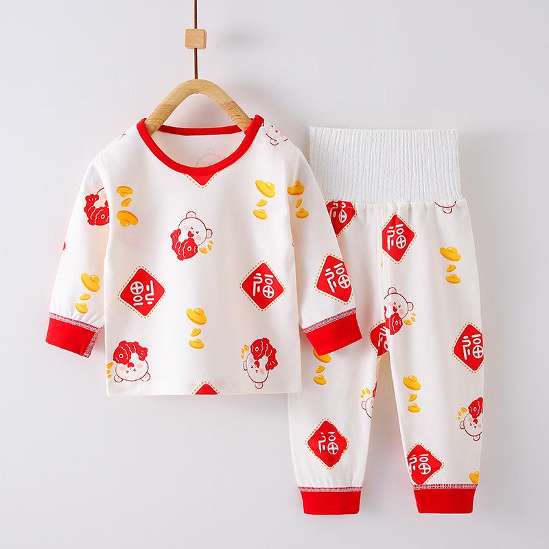 Baby Cotton Grade A Two Piece Pajamas Children Autumn Underwear Set Infant Home Wear Sleepwear