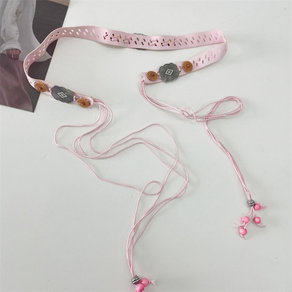 Flower Bohemian Style Waist Chain Retro Women Woven Belt Fashion Ethnic Style Belt  Daily