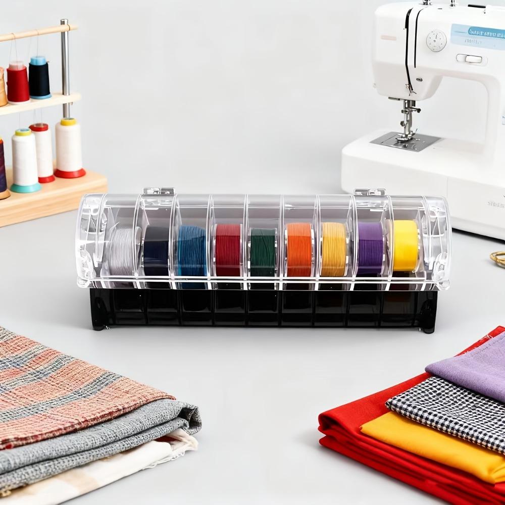 Transparent Magnetic Bobbin Storage Box Plastic Clear Bobbin Case  Home Sewing