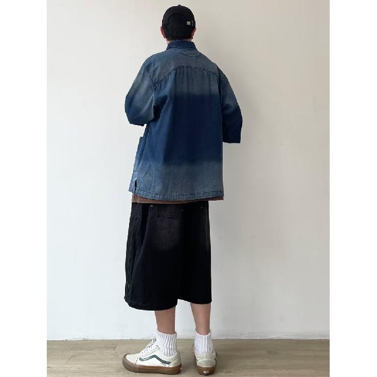 Summer New Chinese Style Vintage Denim Jacket For Men And Women, Loose Retro Button Washed Denim Top